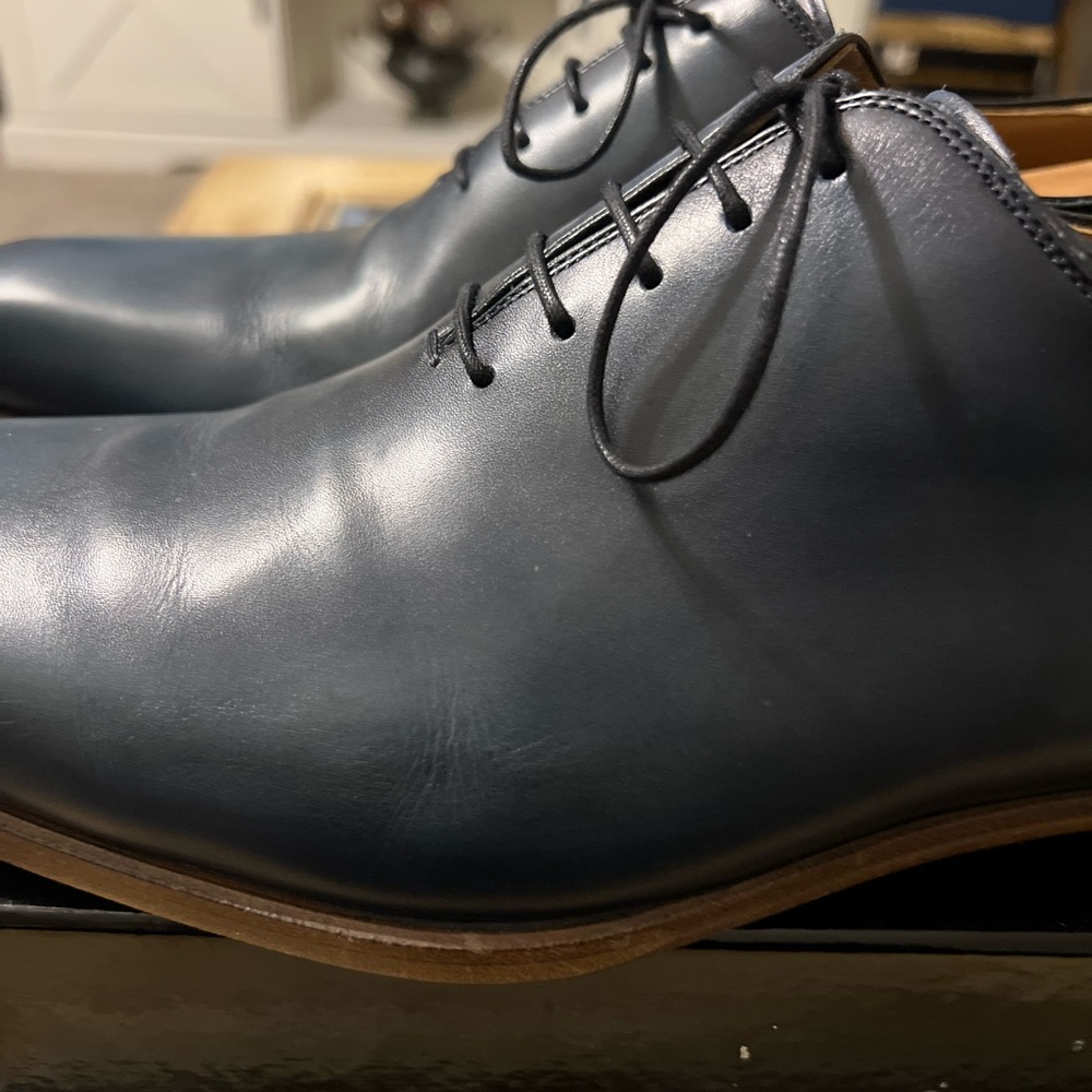 Magnanni “KIVI” Dress Derby Men's  Blue Oxfords 10M MINT! - Picture 2 of 12